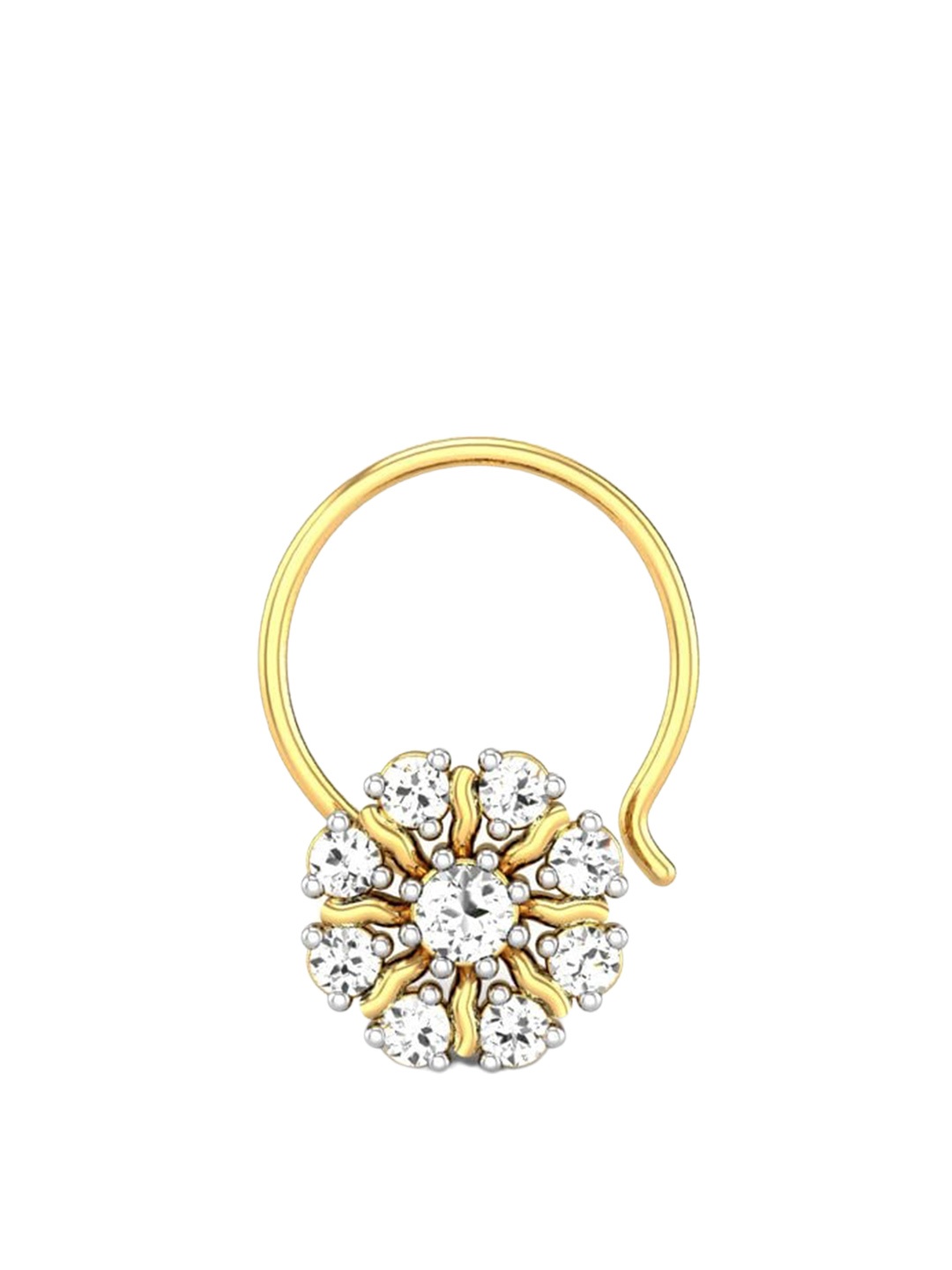 

CANDERE A KALYAN JEWELLERS COMPANY BIS Hallmark 18KT Gold Diamond Nosepin - 0.68 gm