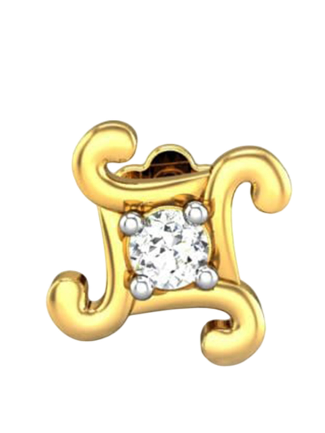 

CANDERE A KALYAN JEWELLERS COMPANY BIS Hallmark18KT Gold Diamond Nosepin-0.45gm