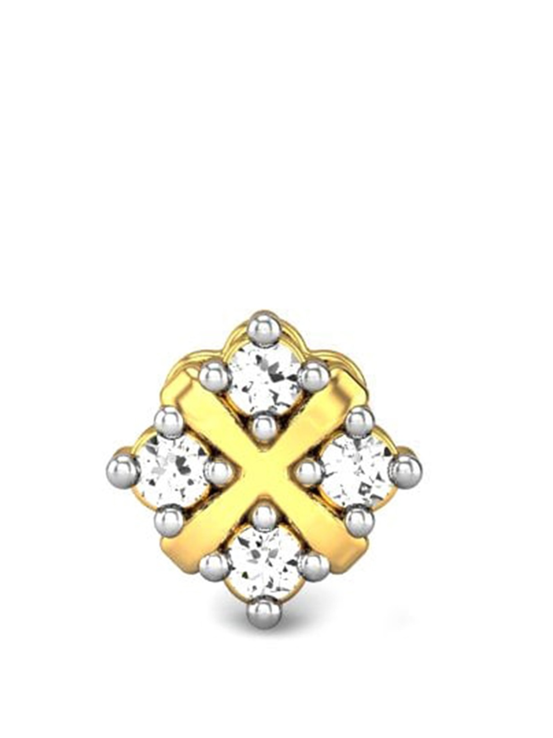 

CANDERE A KALYAN JEWELLERS COMPANY BIS Hallmark18KT Gold Diamond Nosepin-0.54gm