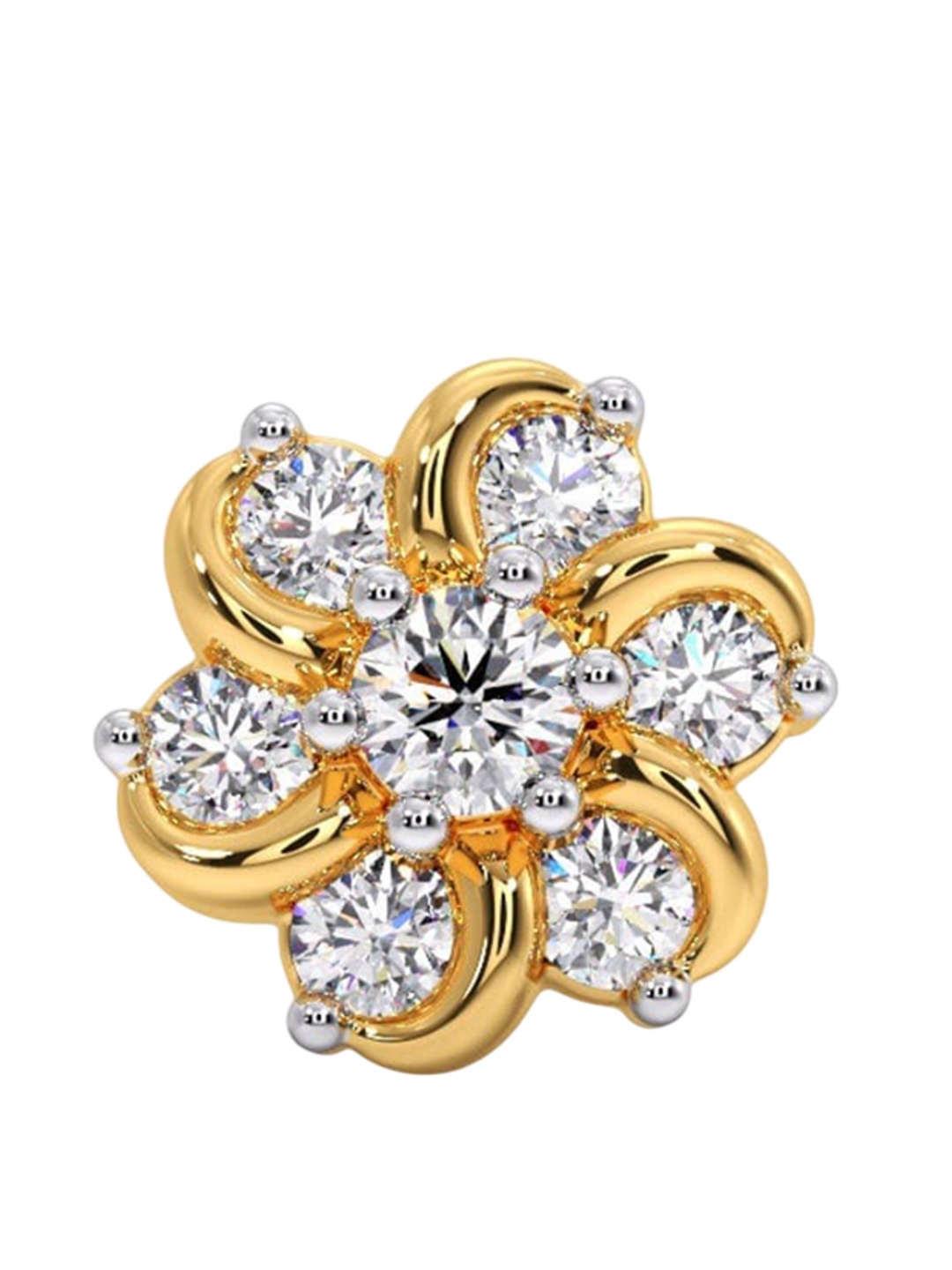 

CANDERE A KALYAN JEWELLERS COMPANY BIS Hallmark18KT Gold Diamond Nosepin-0.65gm