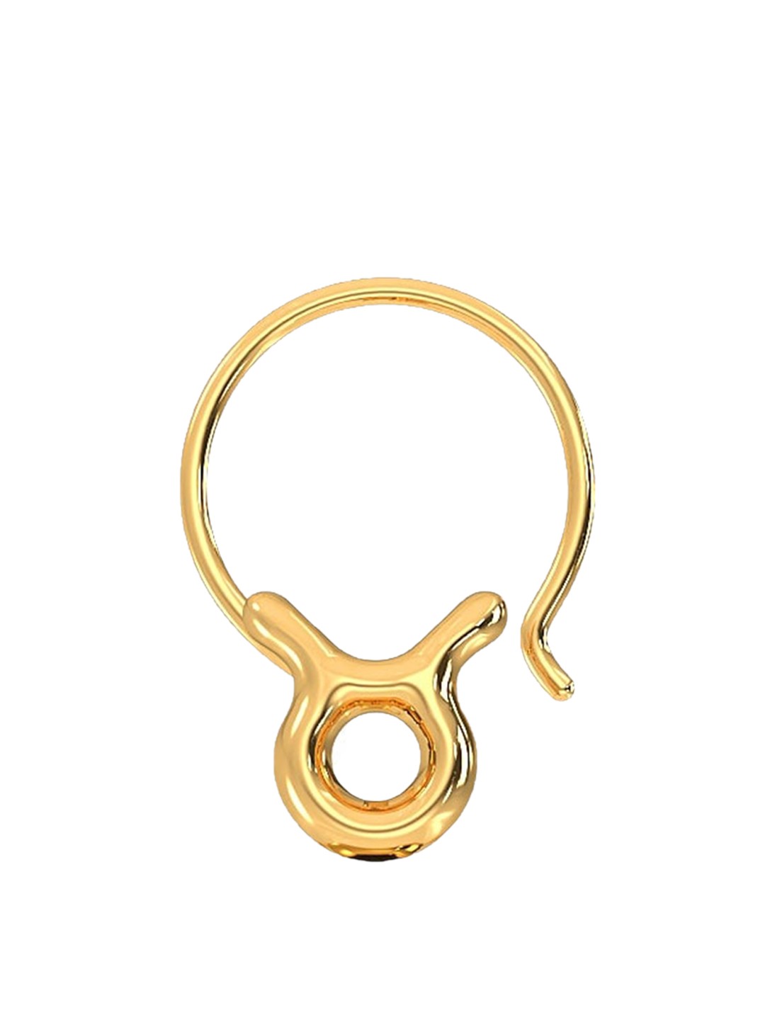 

CANDERE A KALYAN JEWELLERS COMPANY BIS Hallmark 14KT Gold Taurus Zodiac Nosepin 0.22gm