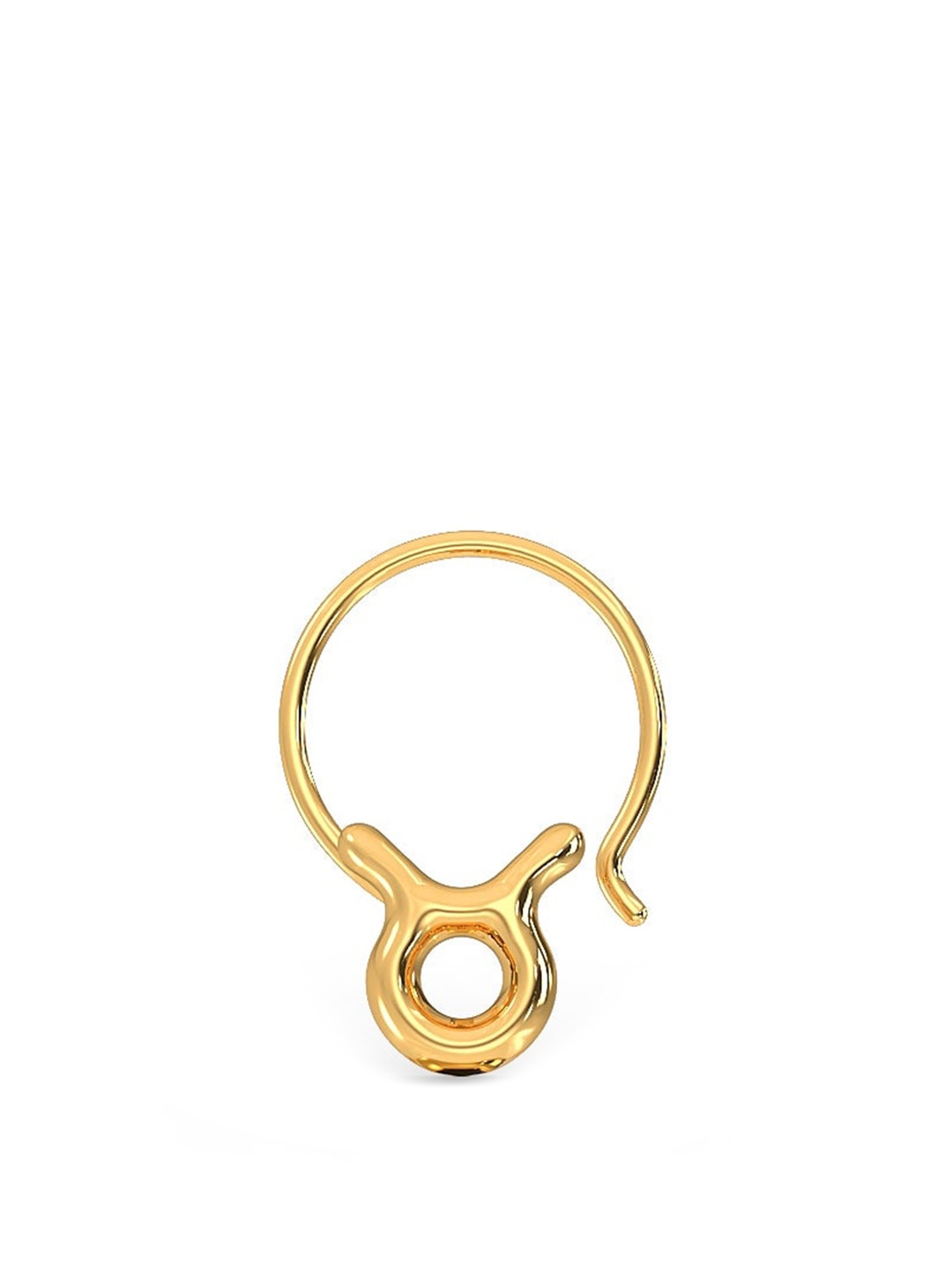 

CANDERE A KALYAN JEWELLERS COMPANY BIS Hallmark 18KT Gold Taurus Zodiac Nosepin-0.26gm