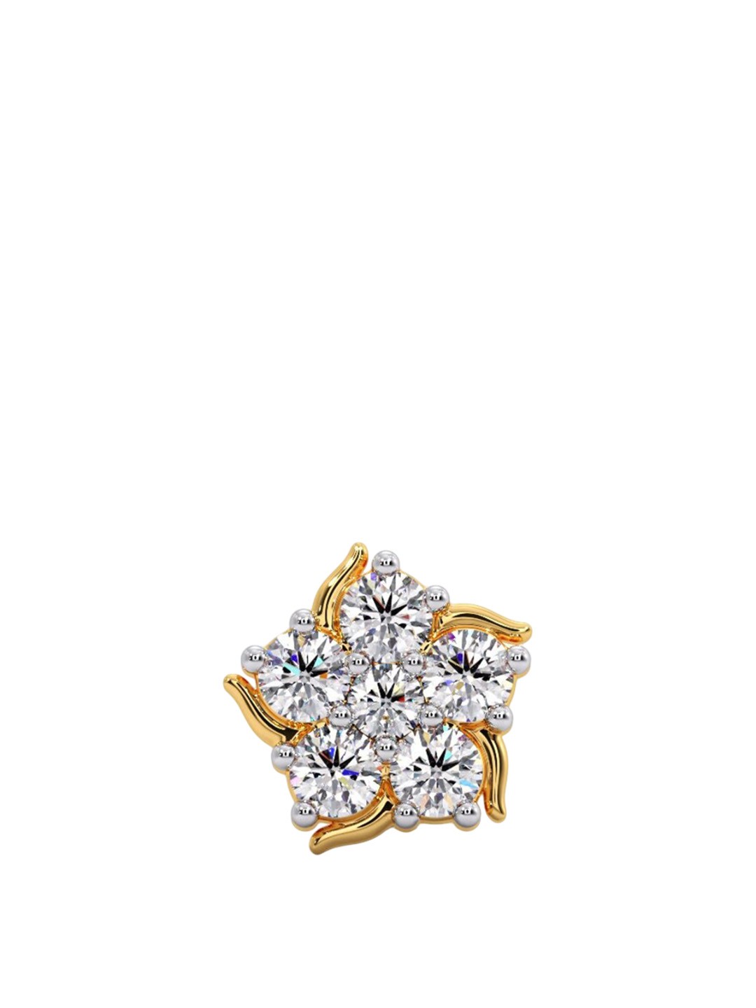 

CANDERE A KALYAN JEWELLERS COMPANY BIS Hallmark18KT Gold Diamond Nosepin-0.6gm