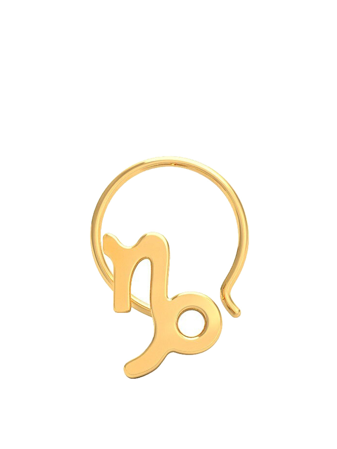 

CANDERE A KALYAN JEWELLERS COMPANY BIS Hallmark 18KT Gold Capricorn Zodiac Nosepin-0.22gm