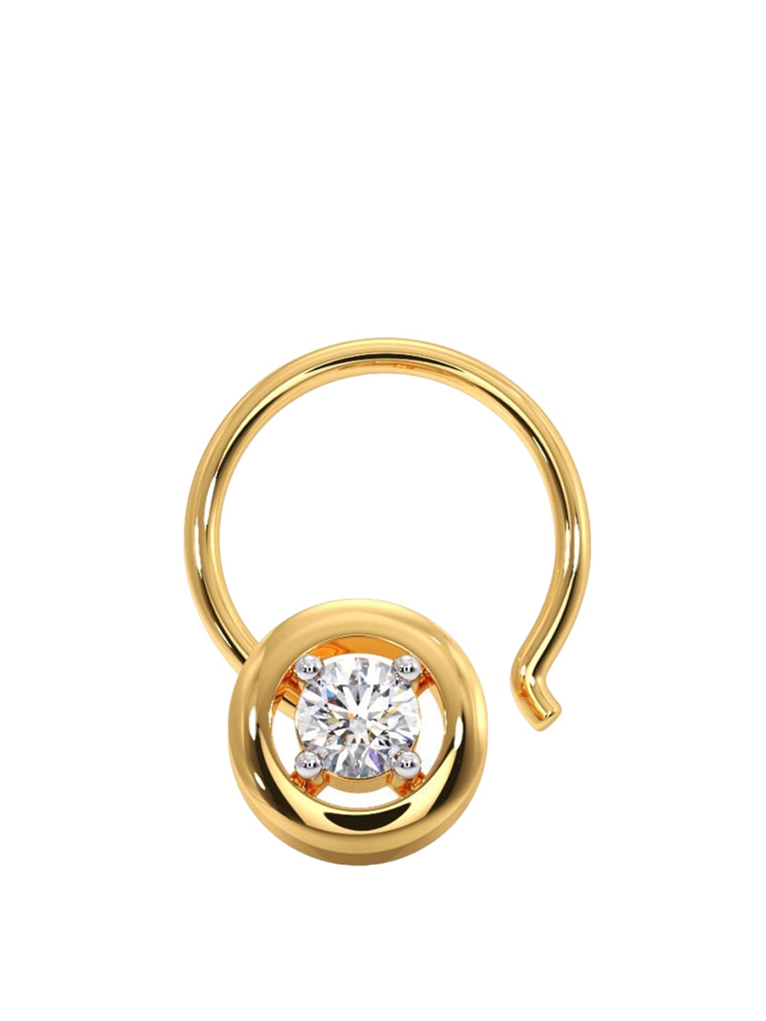 

CANDERE A KALYAN JEWELLERS COMPANY BIS Hallmark18KT Gold Diamond Nosepin-0.4gm