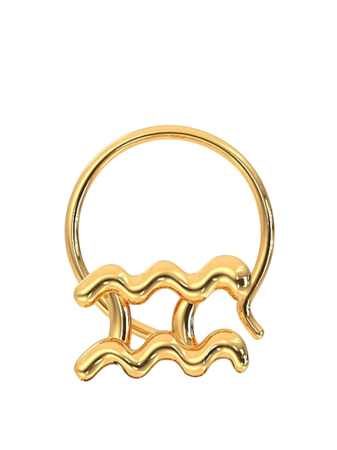 

CANDERE A KALYAN JEWELLERS COMPANY BIS Hallmark 14KT Gold Aquarius Zodiac Nosepin-0.21gm