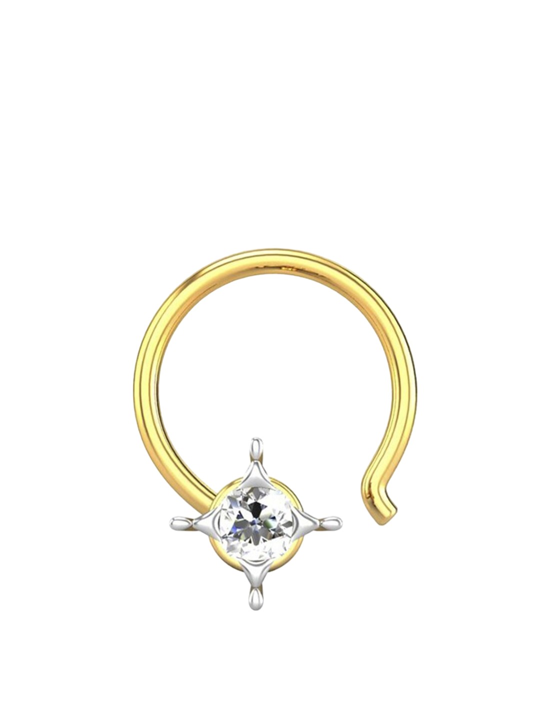 

CANDERE A KALYAN JEWELLERS COMPANY BIS Hallmark18KT Gold Diamond Nosepin-0.43gm