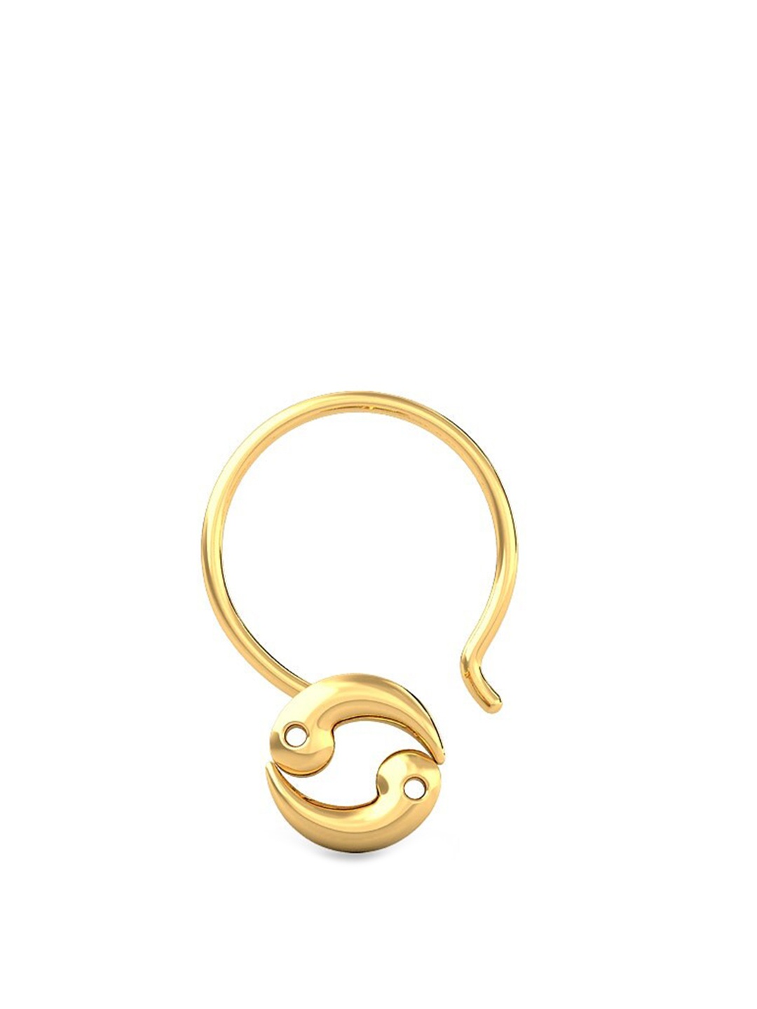 

CANDERE A KALYAN JEWELLERS COMPANY BIS Hallmark 14KT Gold Cancer Zodiac Nosepin-0.19gm