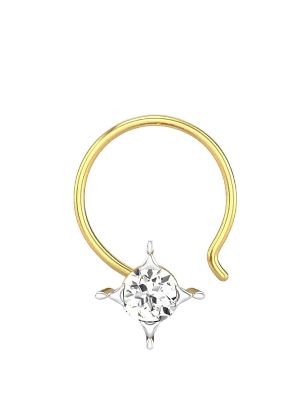 

CANDERE A KALYAN JEWELLERS COMPANY BIS Hallmark18KT Gold Diamond Nosepin-0.24gm