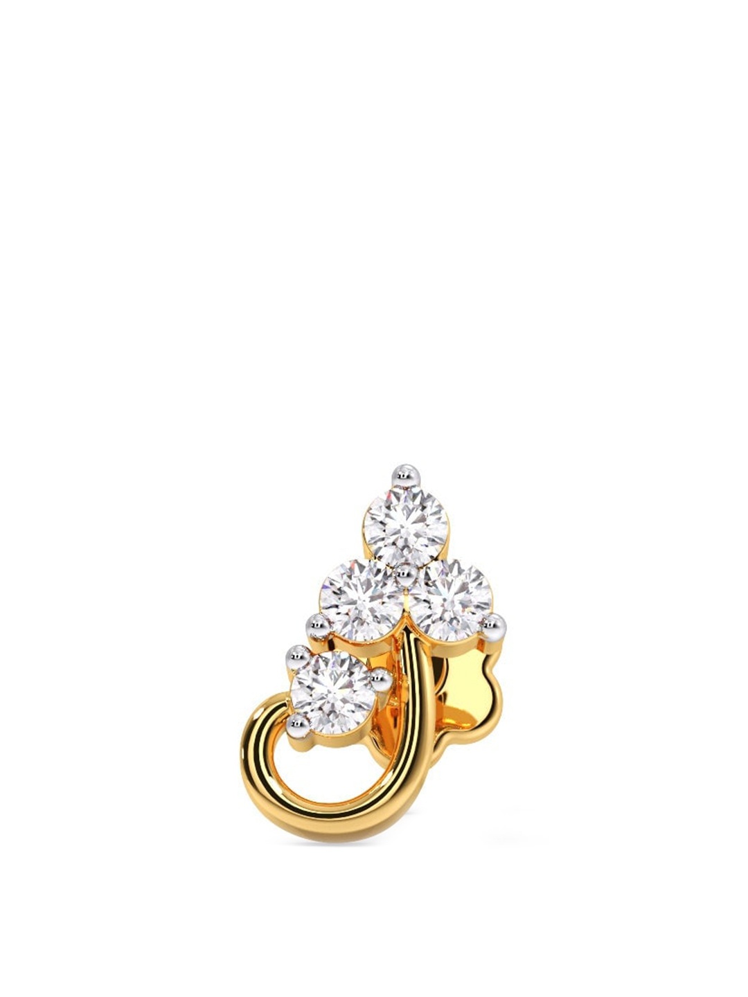 

CANDERE A KALYAN JEWELLERS COMPANY BIS Hallmark18KT Gold Diamond Nosepin-0.54gm