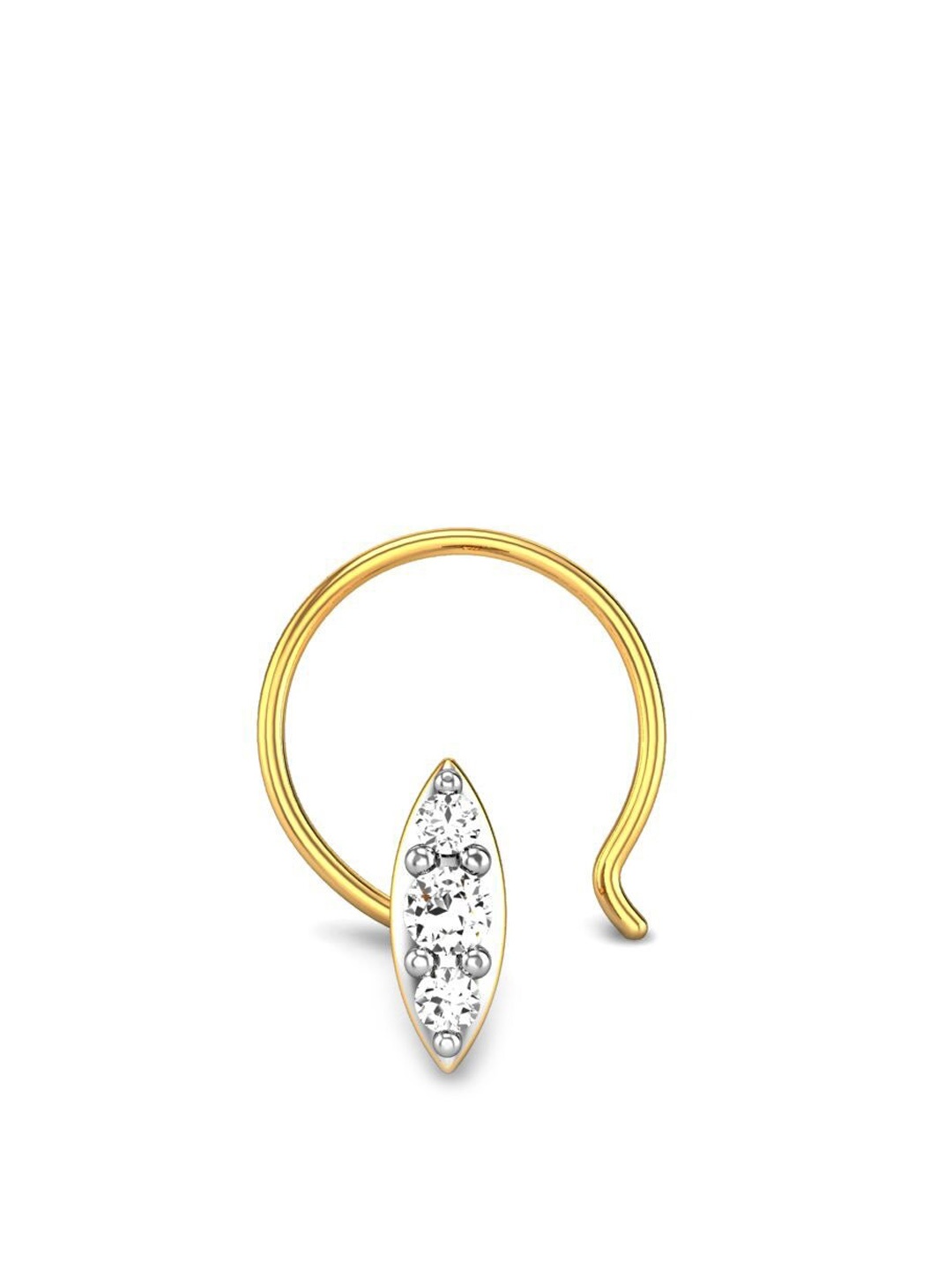 

CANDERE A KALYAN JEWELLERS COMPANY BIS Hallmark18KT Gold Diamond Nosepin-0.3gm