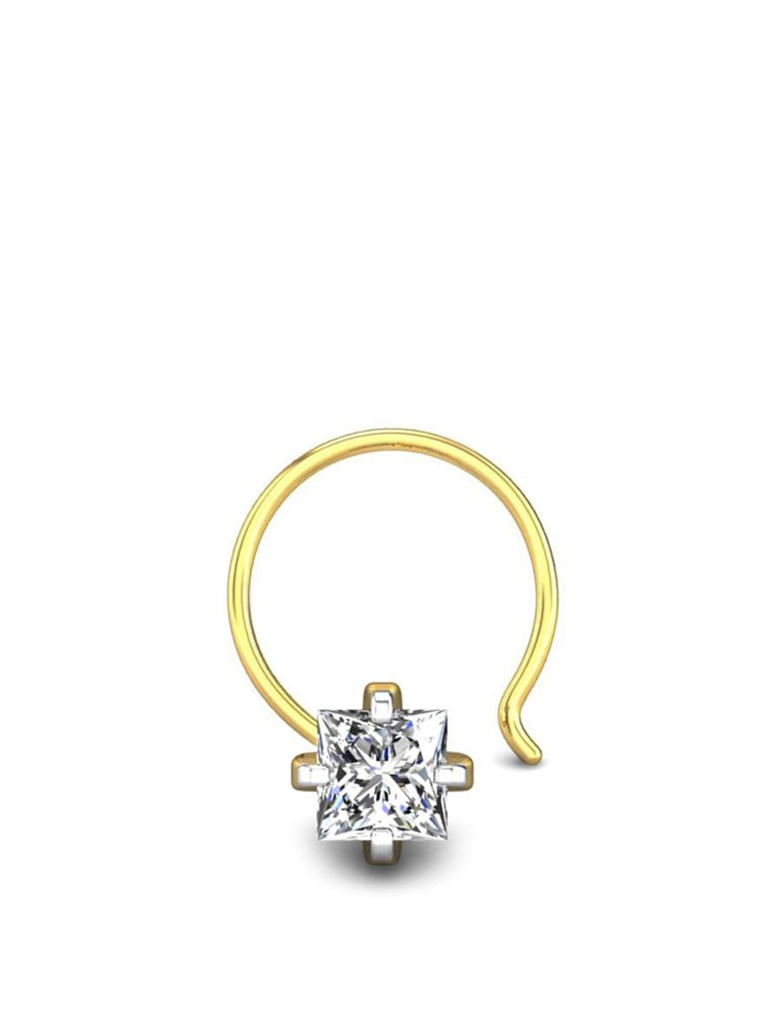 

CANDERE A KALYAN JEWELLERS COMPANY BIS Hallmark18KT Gold Diamond Nosepin-0.35gm