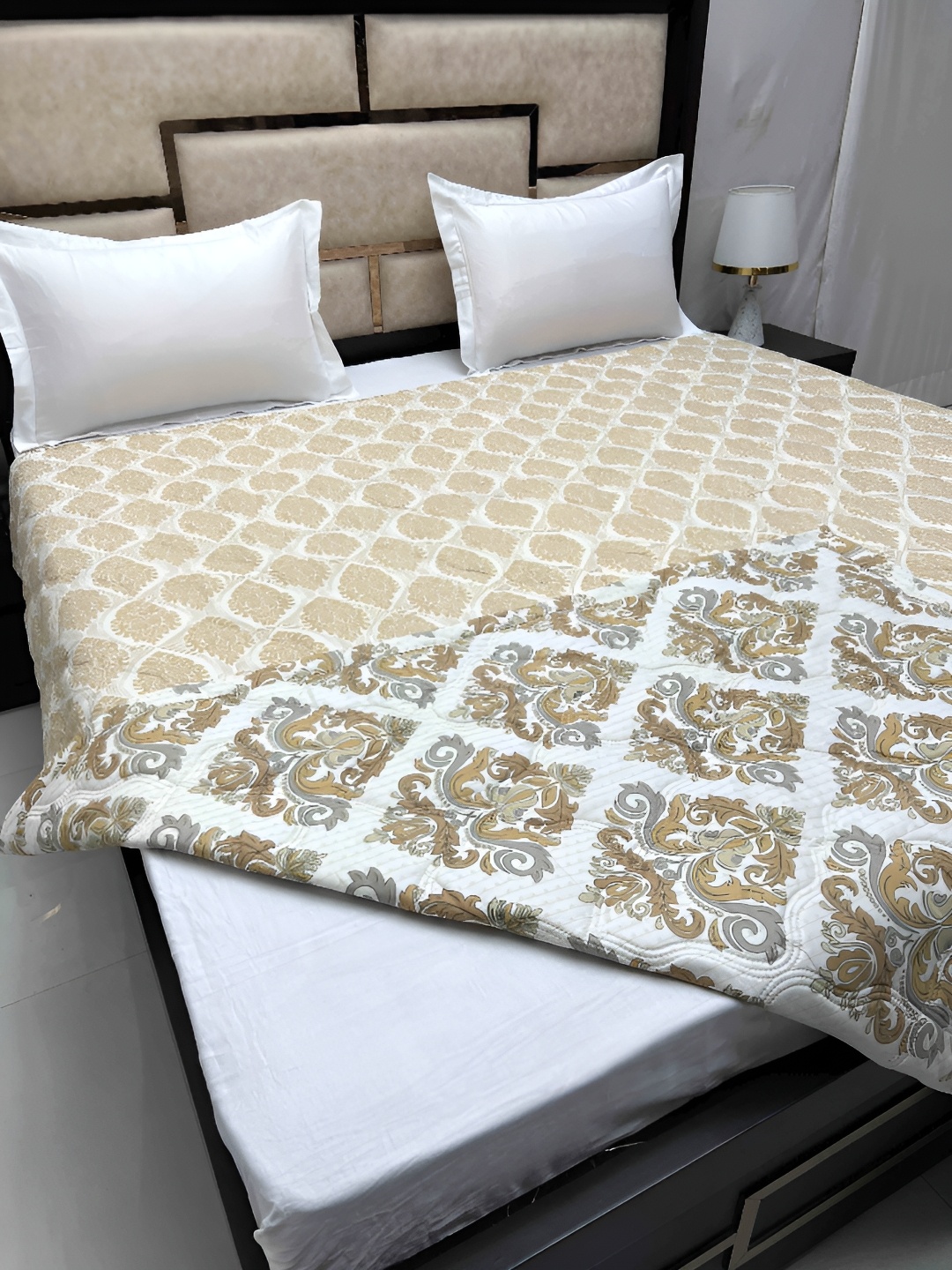 

Pure Decor Brown & White Ethnic Motifs AC Room Double Bed Comforter