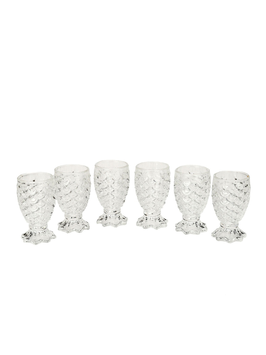 

1ST TIME Transparent 6 Pieces Textured Water Glasses 30 ml Each