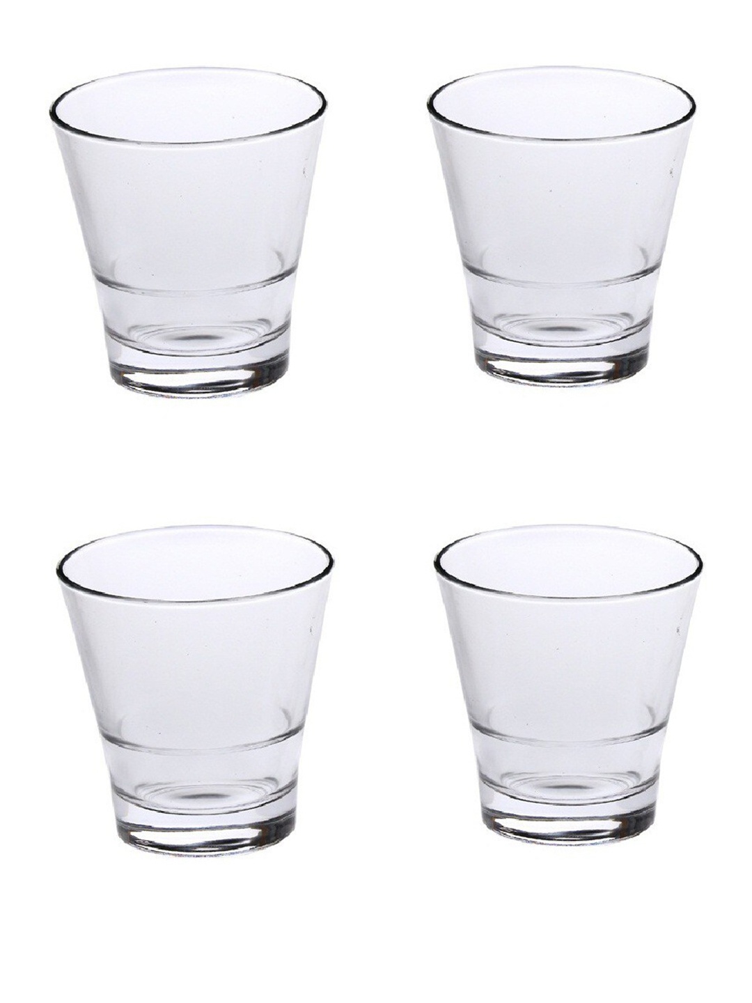 

1ST TIME Transparent 4Pcs Textured Glass Dishwasher Safe Shot Glasses 150 ml Each