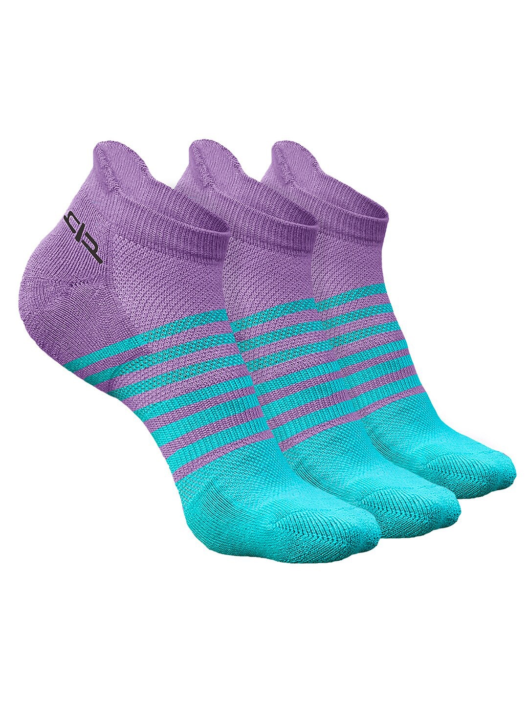 

Heelium Men Pack of 3 Bamboo Super Soft & Odour-Free Breathable Striped Ankle-Length Socks, Purple