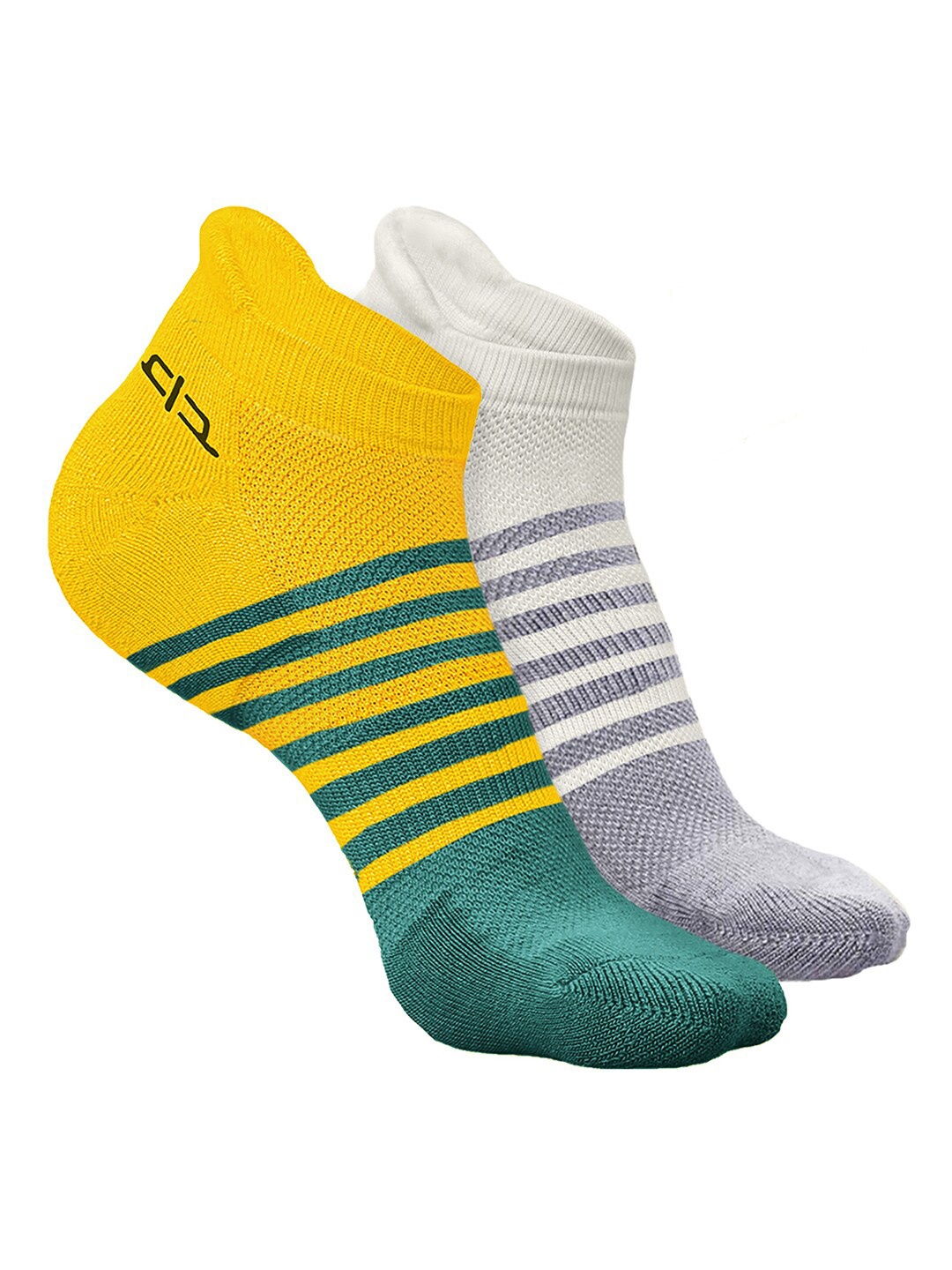 

Heelium Men Pack of 2 Bamboo Super Soft & Odour-Free Breathable Striped Ankle-Length Socks, Grey