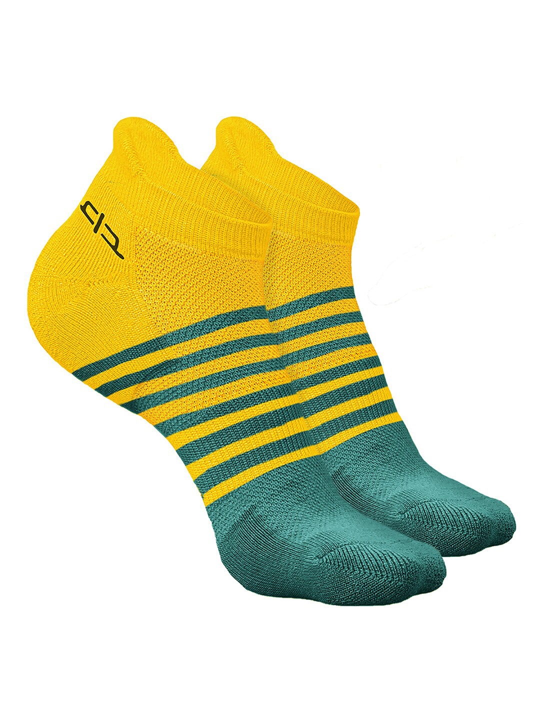 

Heelium Men Pack of 2 Bamboo Super Soft & Odour-Free Breathable Striped Ankle-Length Socks, Green