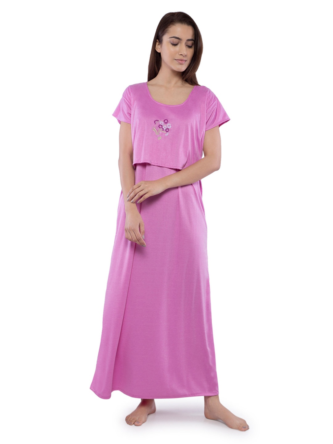 

Noty Maternity Maxi Nightdress, Purple