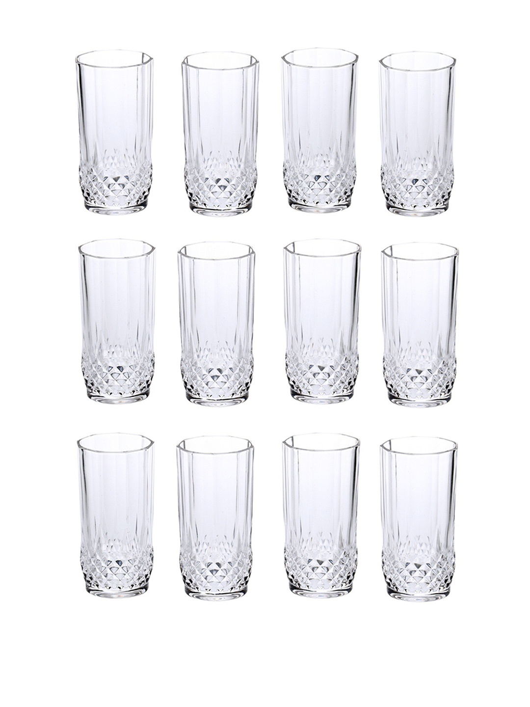 

1ST TIME Transparent 12 Pieces Textured Water Glass 200 ml Each