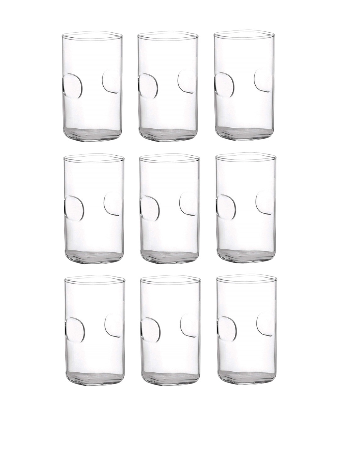 

1ST TIME Transparent 9-Pcs Textured Water Glasses- 300ml