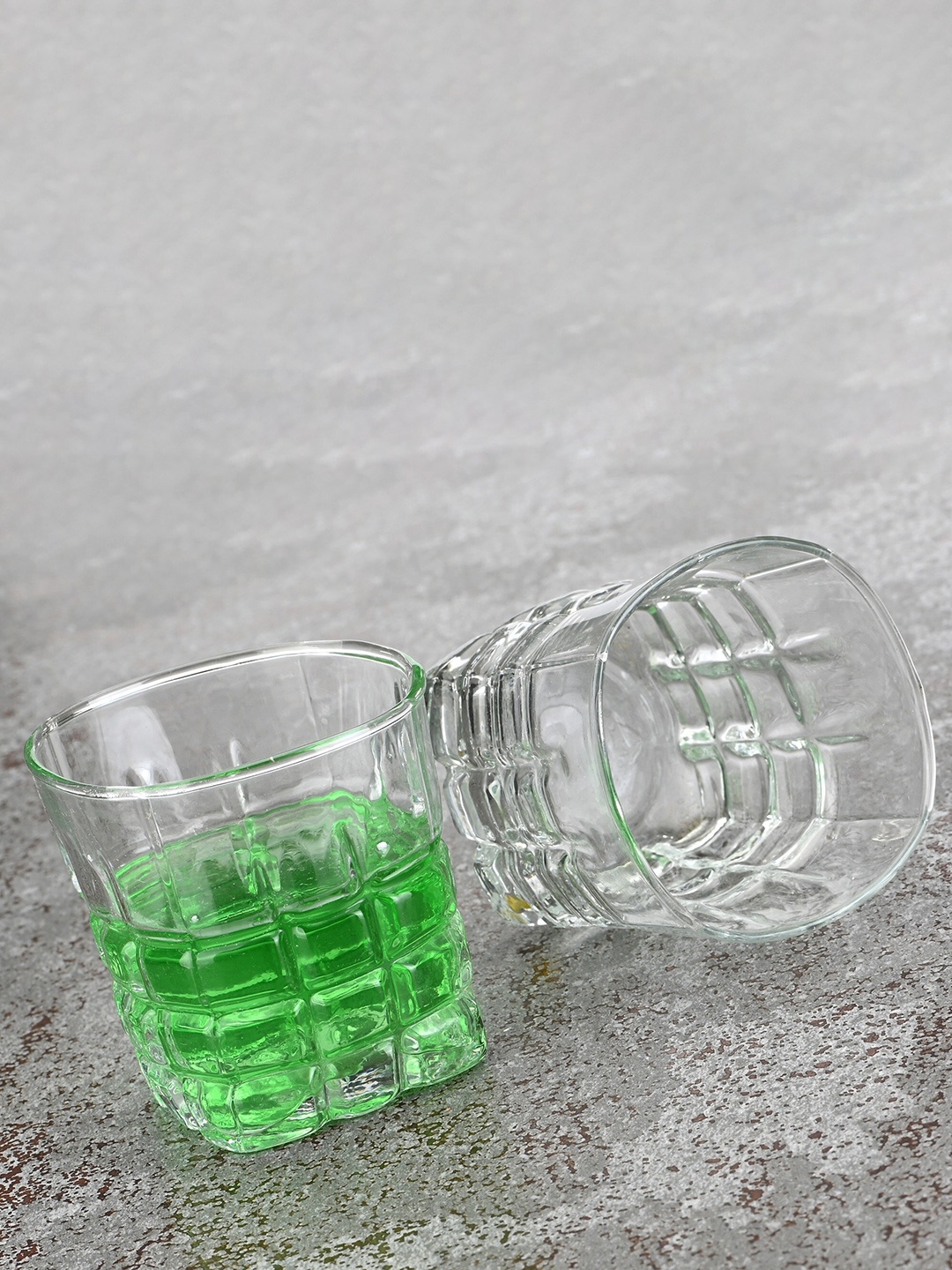 

1ST TIME Transparent 12 Pieces Textured Whisky Glasses 200 ml Each