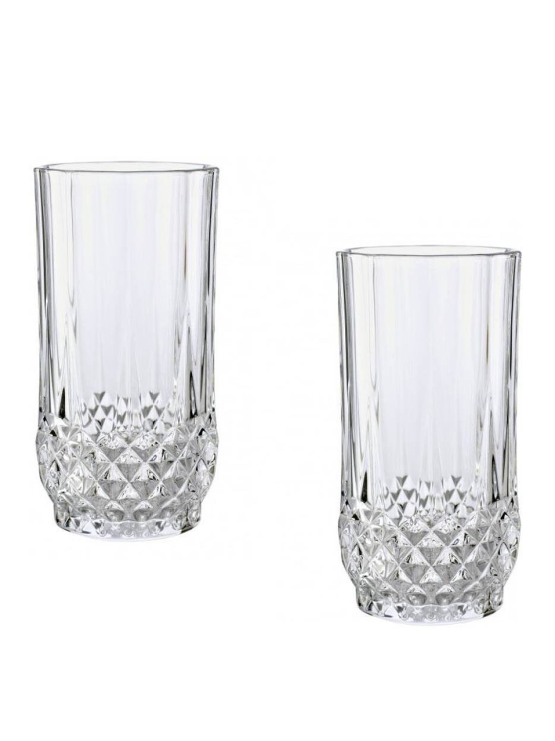 

1ST TIME Transparent 2Pcs Textured Glass Dishwasher Safe Water Glasses 200 ml Each