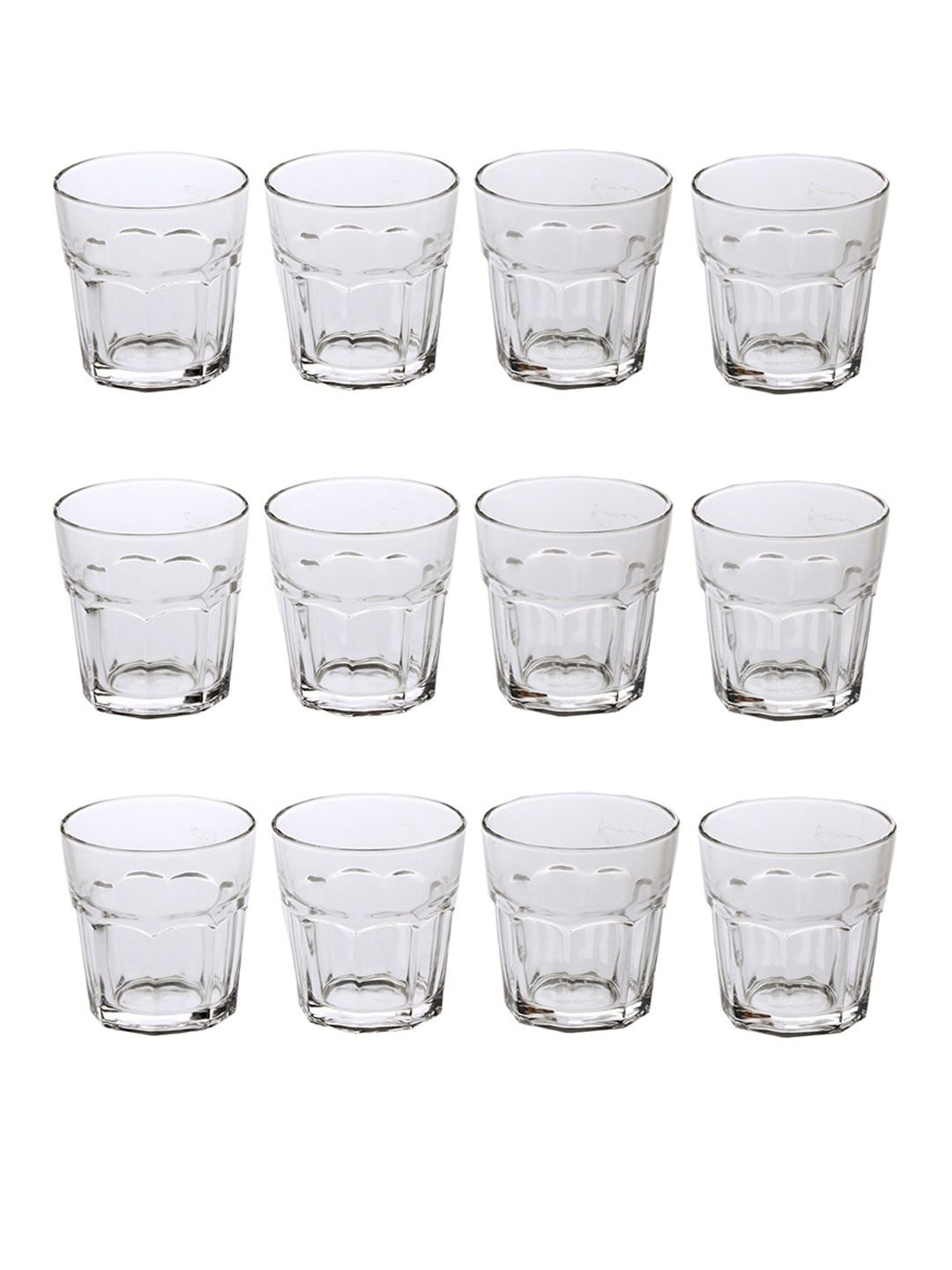 

1ST TIME Transparent 12 Pieces Textured Water Glasses 250ml Each