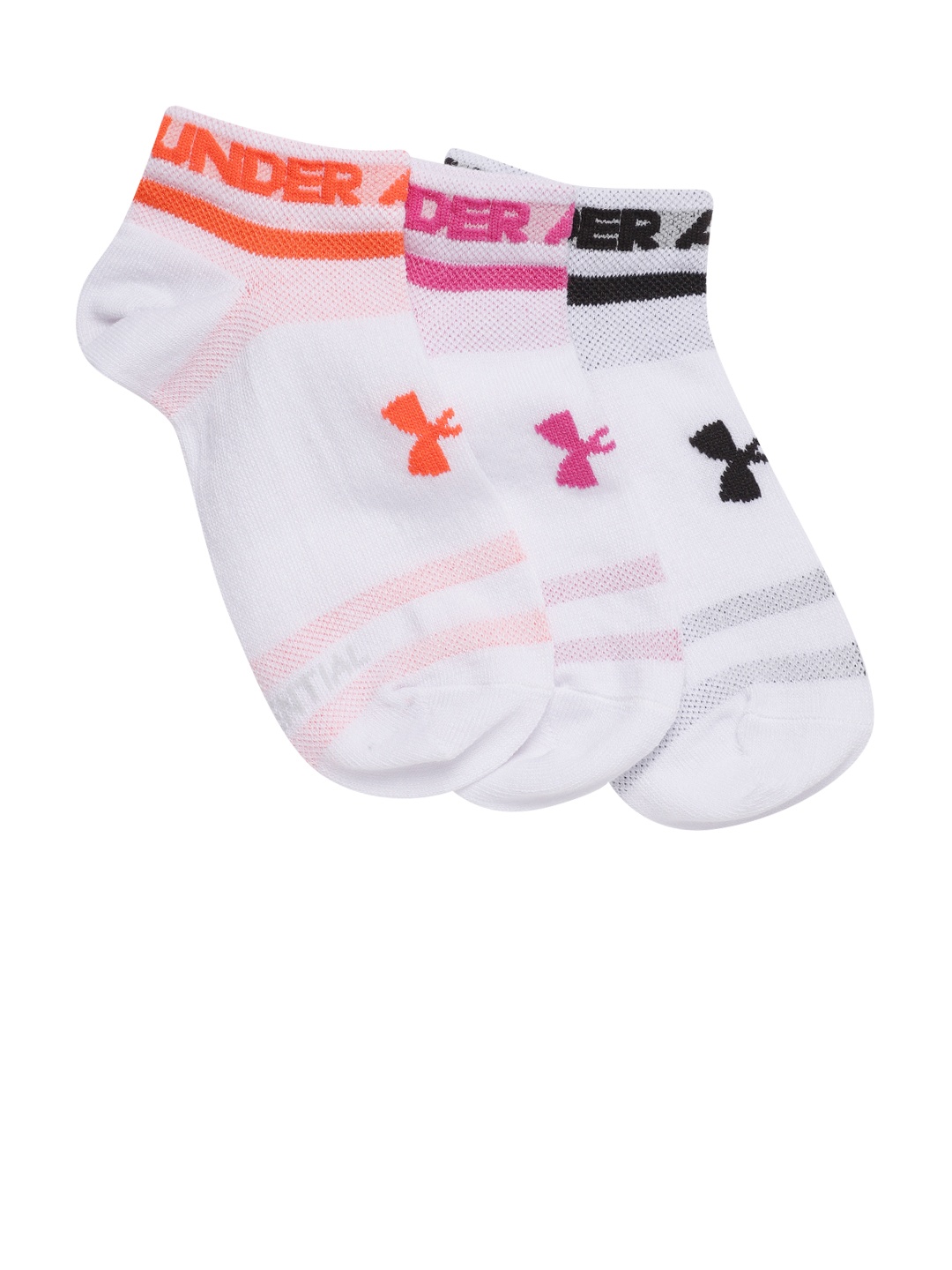 

UNDER ARMOUR Unisex Set of 3 Essential Low Cut Ankle-Length Socks, White