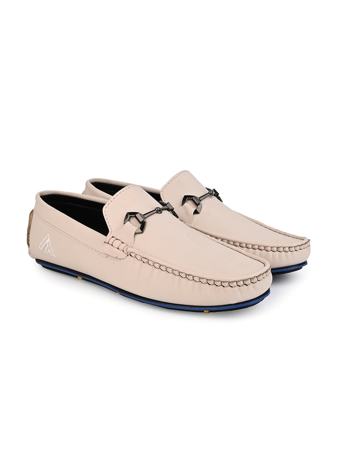 

Alberto Torresi Men Lightweight Anti Slip Horsebit Loafers, Off white