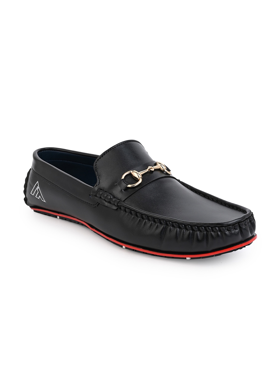 

Alberto Torresi Men Textured Buckle Detailed Lightweight Driving Shoes, Black