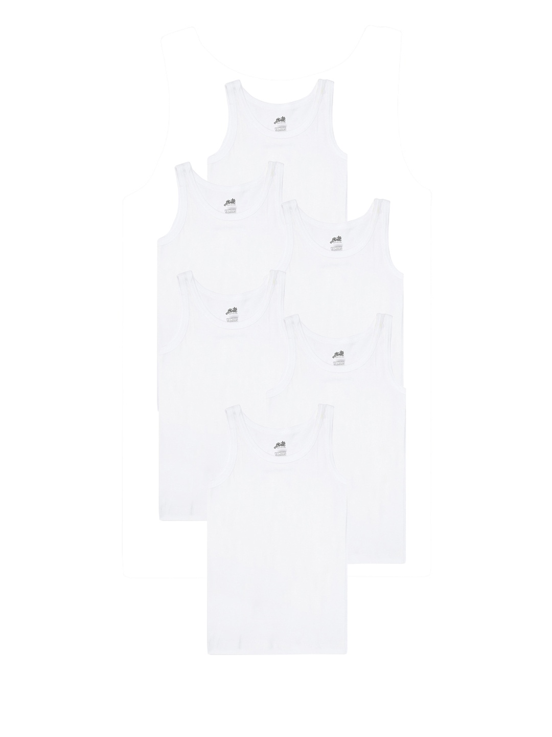 

BRAT Boys Pack Of 5 Pure Cotton Innerwear Vests, White