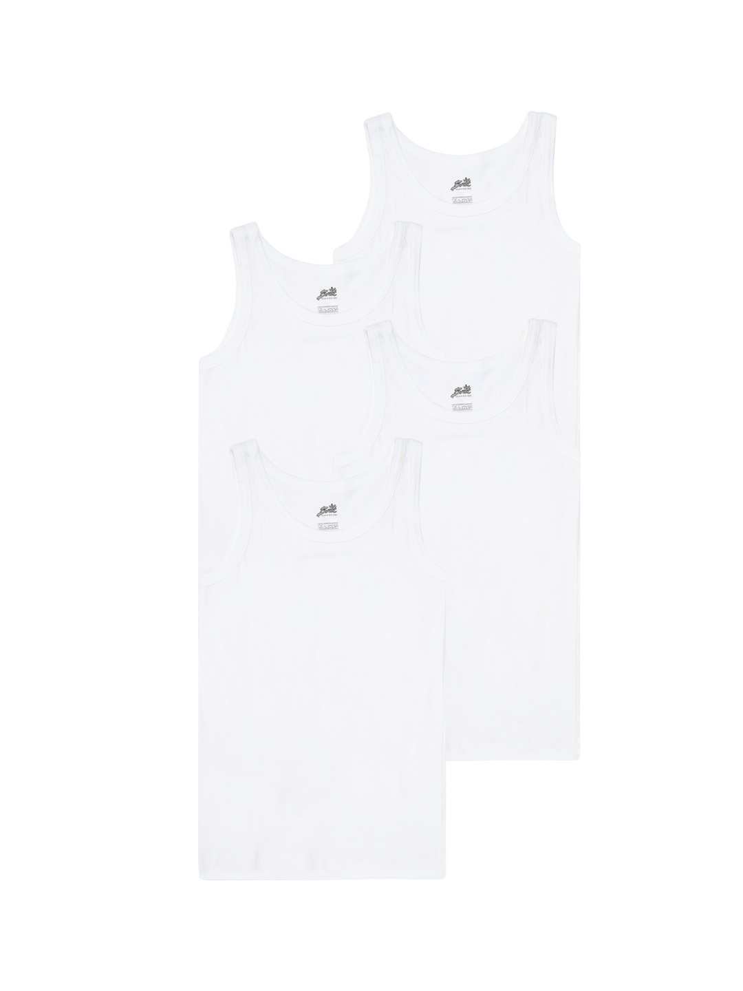 

BRAT Boys Pack Of 4 Breathable Pure Cotton Innerwear Vests, White