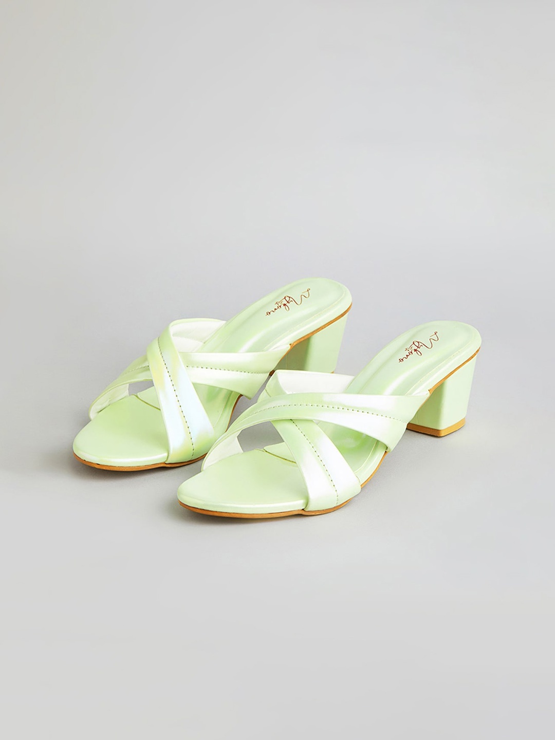 

Mykono Open Toe Block Heels, Yellow