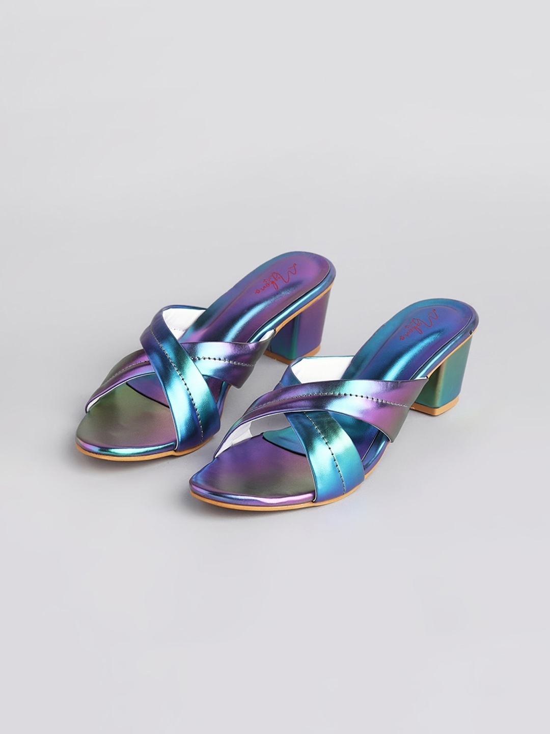 

Mykono Embellished Open Toe Block Heels, Purple