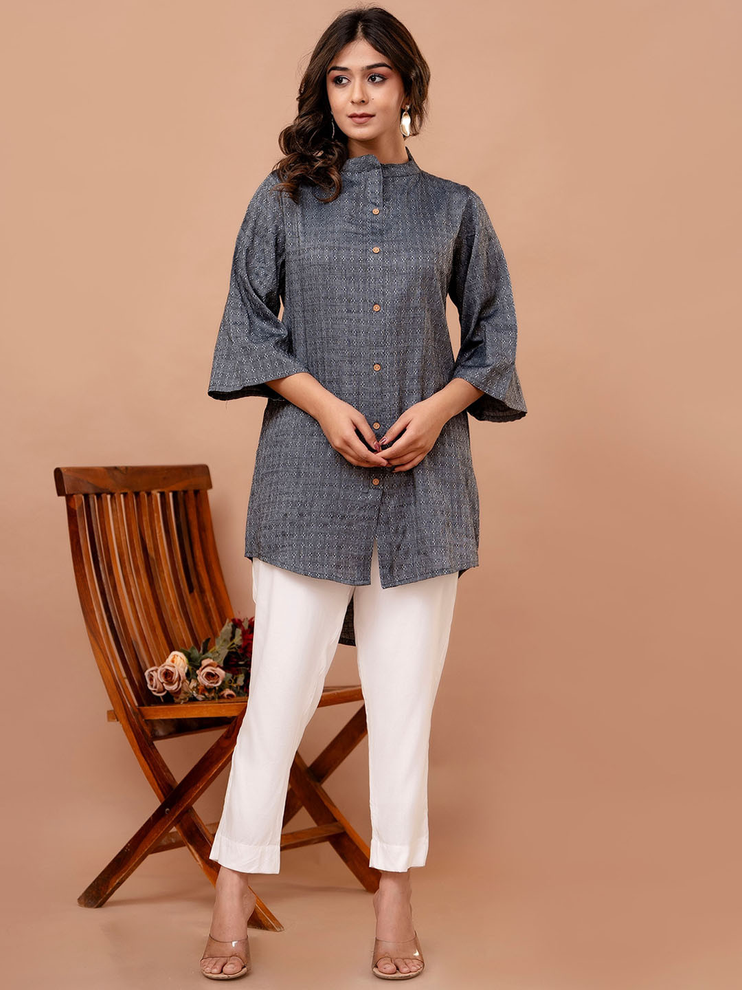 

SUUT Clothing Printed Shirt With Trousers Co-Ords Set, Grey