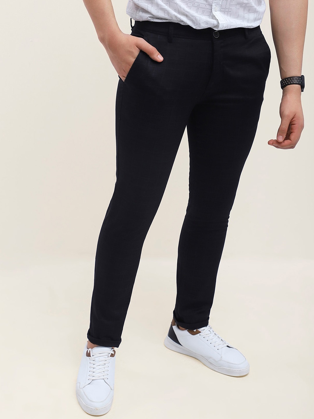 

Turtle Men Smart Tapered Fit Trouser, Navy blue