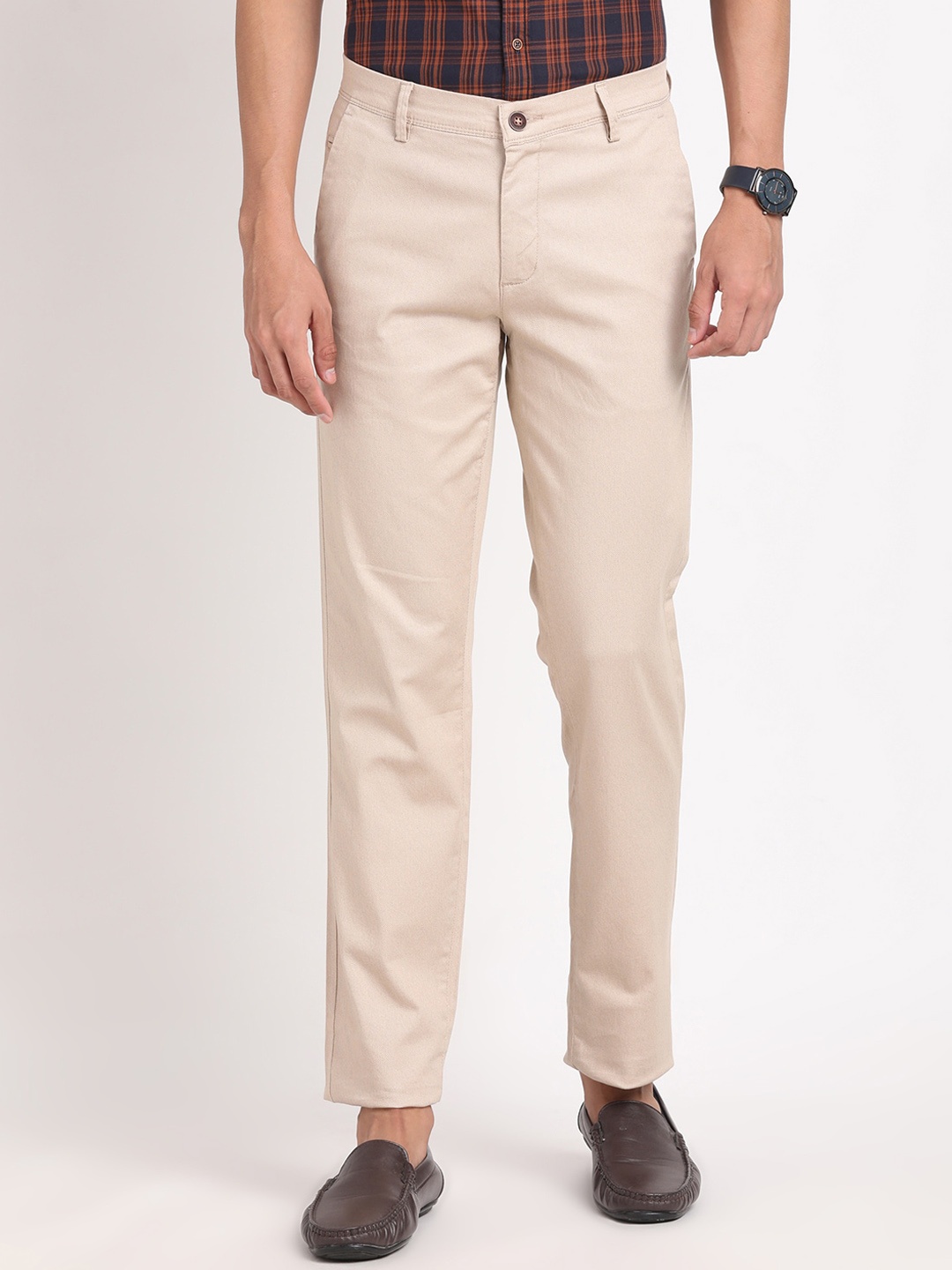 

Turtle Men Smart Skinny Fit Regular Trouser, Beige