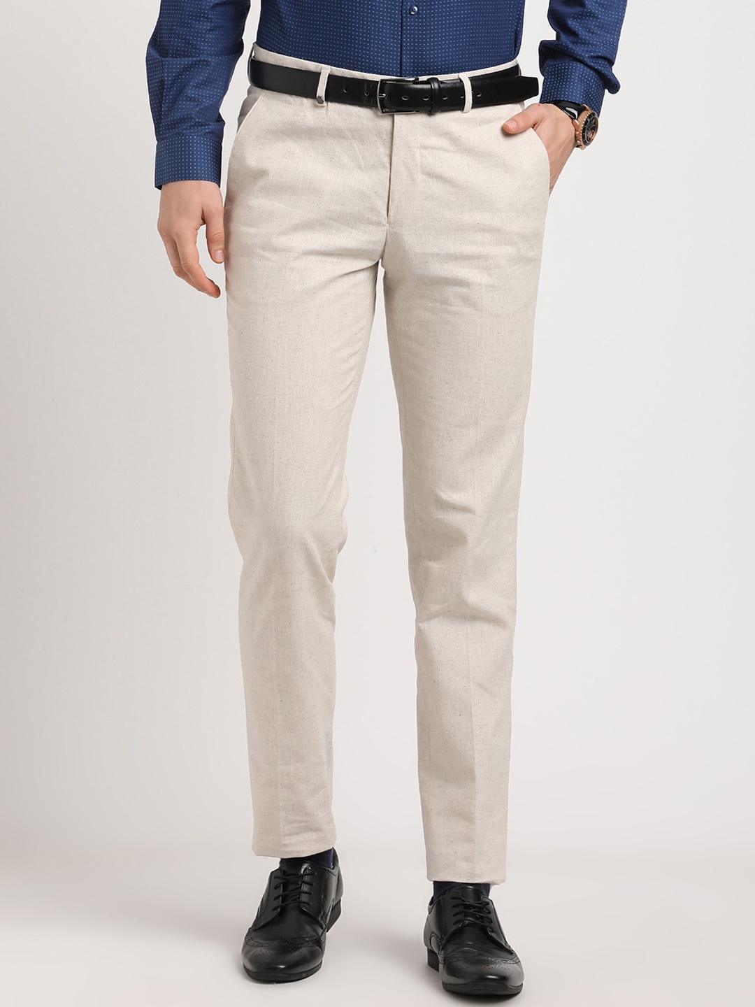 

Turtle Men Tailored Slim Fit Formal Trouser, Grey