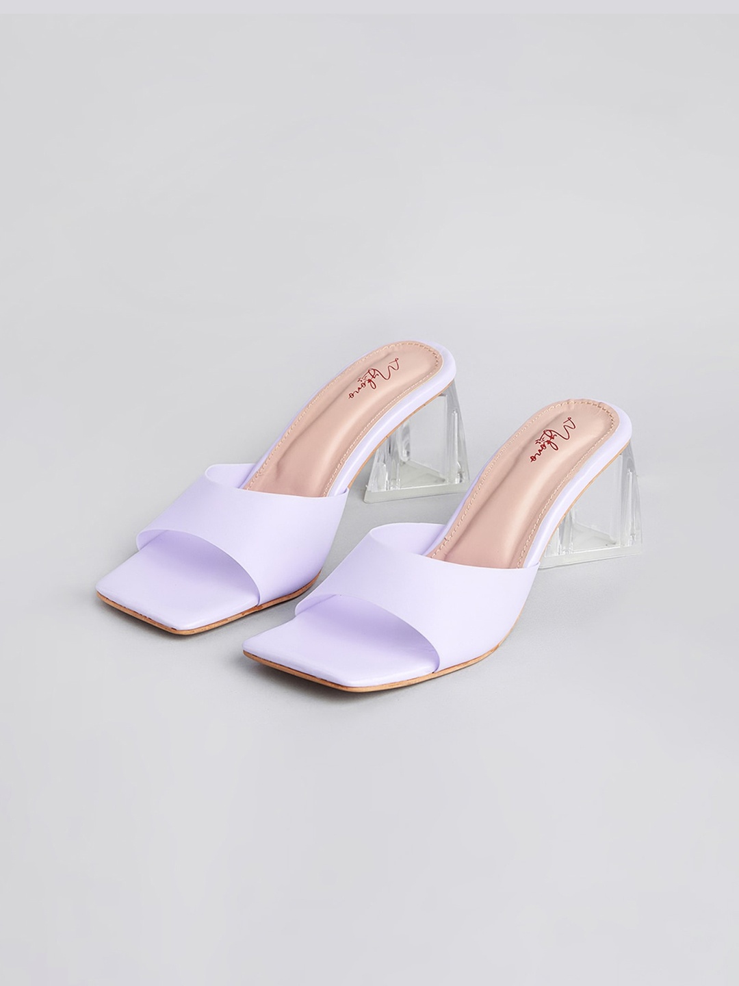 

Mykono Open Toe Block Heels, Lavender