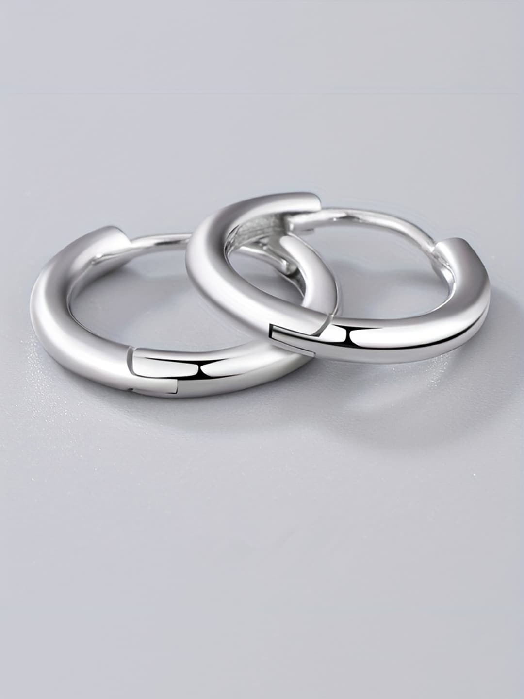 

Krelin Men Stainless Steel Oxidised Circular Hoop Earrings, Silver