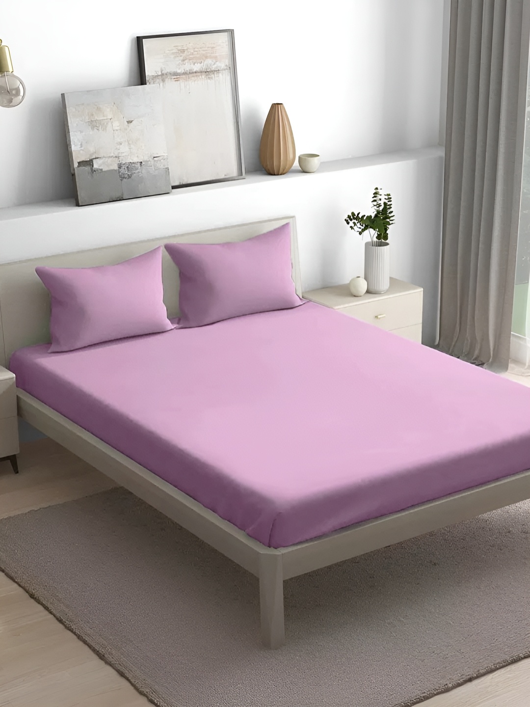 

House of Owlet Rose Cotton 300 TC King Bedsheet with 2 Pillow Covers