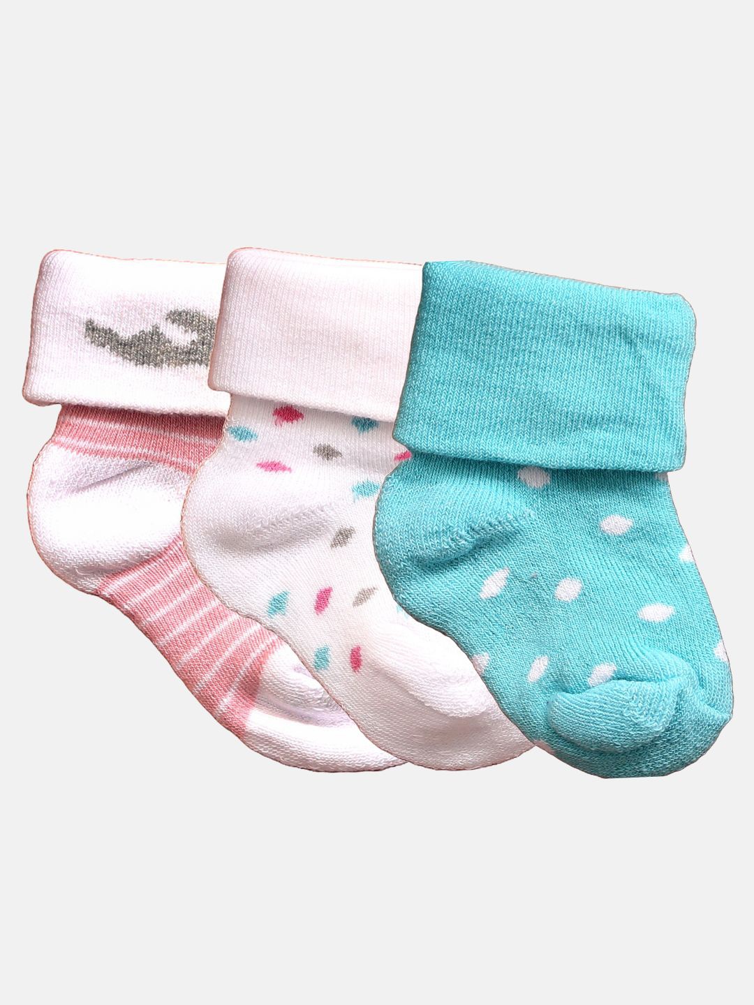 

N2S NEXT2SKIN Infants Pack Of 3 Patterned Ankle Length Socks, Pink