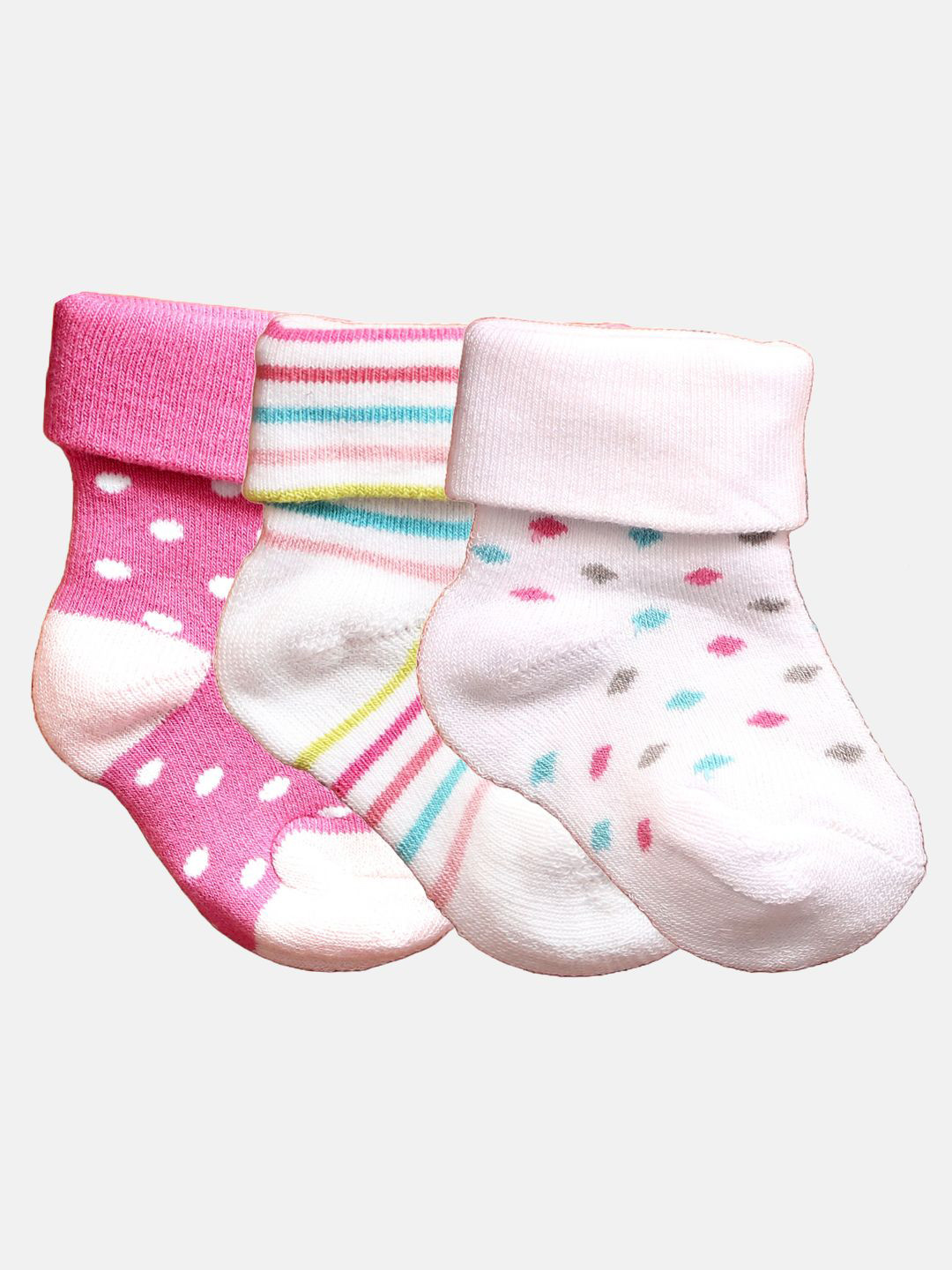 

N2S NEXT2SKIN Infant Kids Pack Of 3 Cotton Ankle Length Socks, White