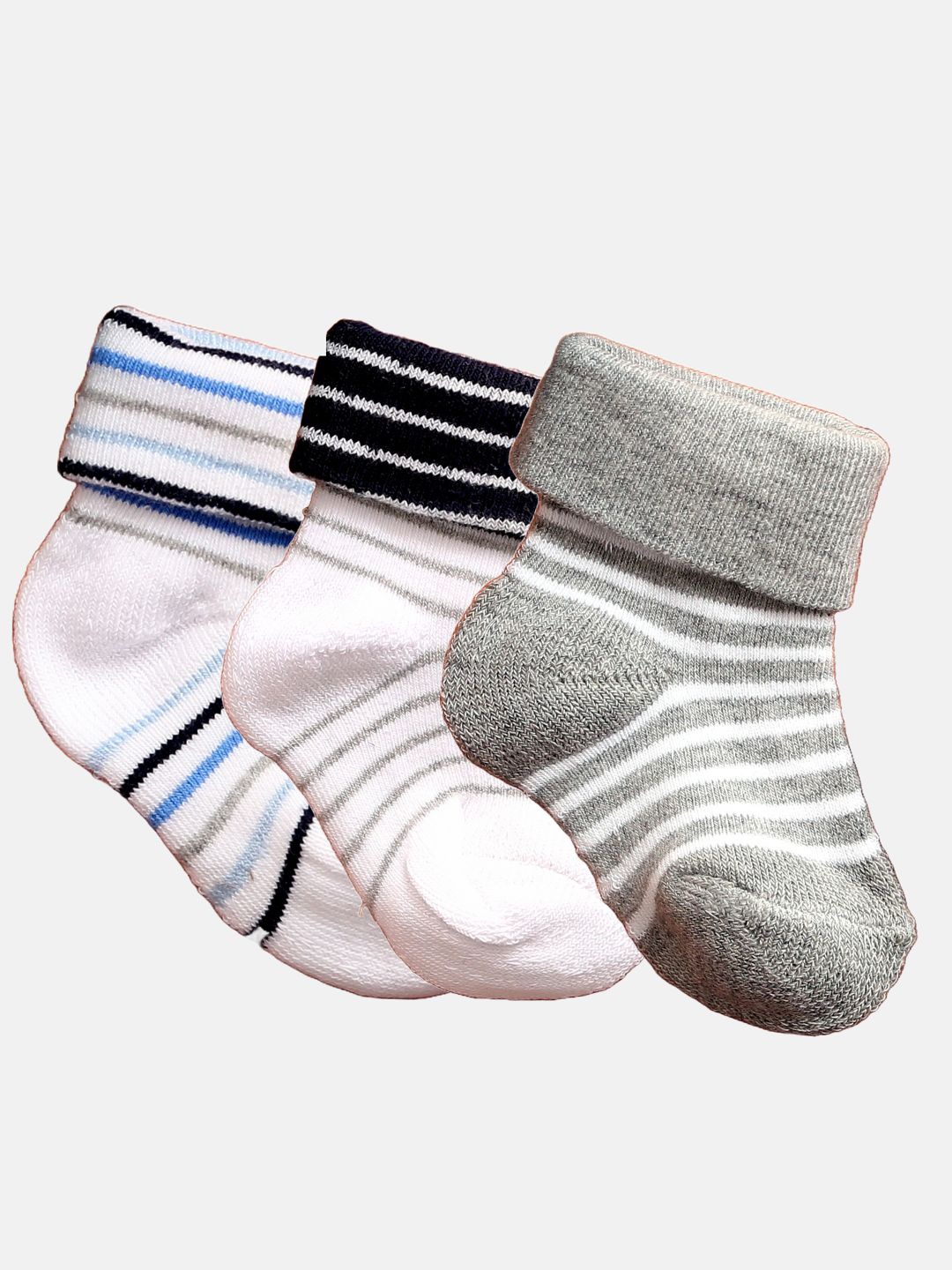 

N2S NEXT2SKIN Infants Pack Of 3 Cotton Ankle Length Socks, White