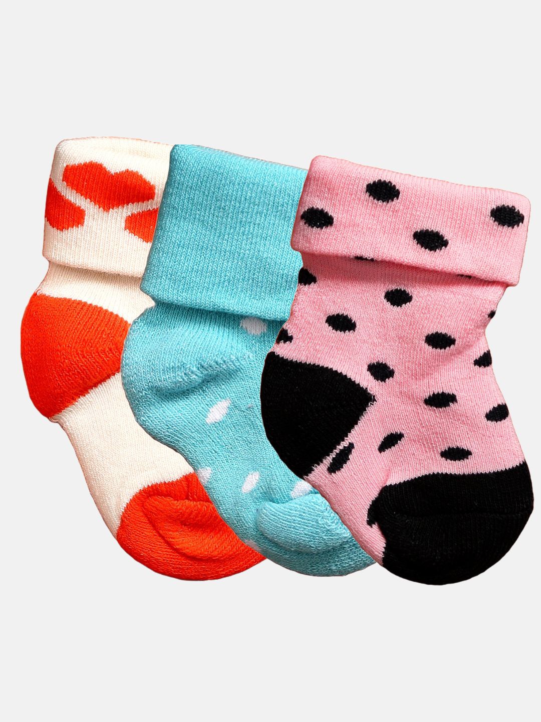 

N2S NEXT2SKIN Infant Kids Pack Of 3 Patterned Ankle Length Cotton Socks, Blue