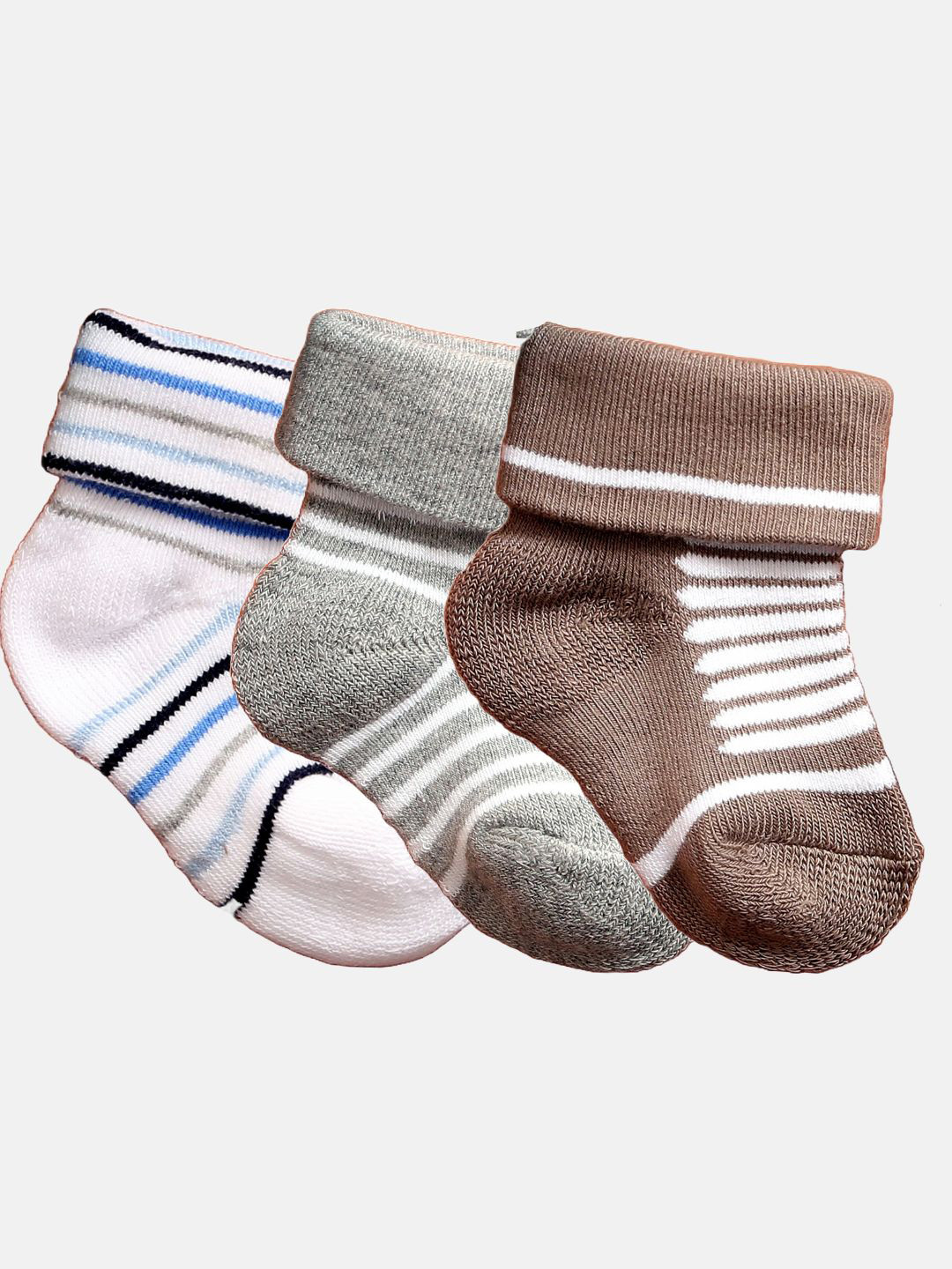 

N2S NEXT2SKIN Infants Pack Of 3 Cotton Ankle Length Socks, White