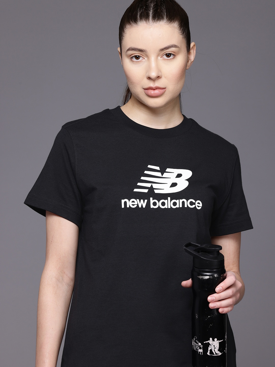 

New Balance Jersey Stacked Logo T-Shirt, Black