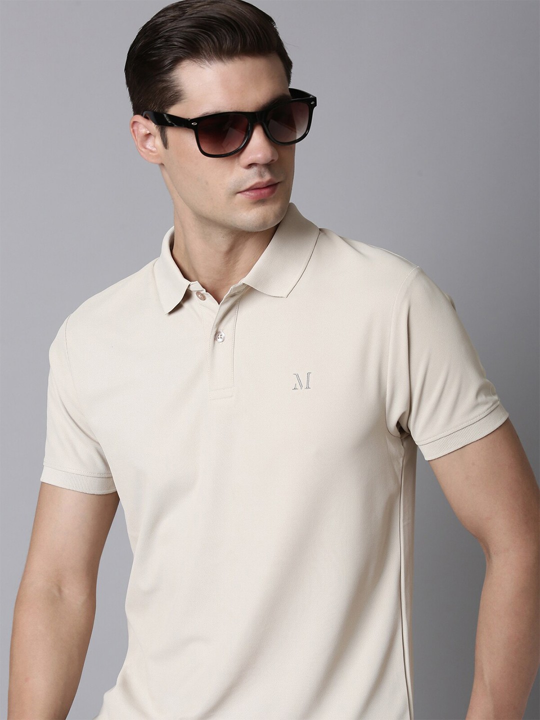 

MAXZONE Polo Collar Short Sleeves T-shirt, Beige