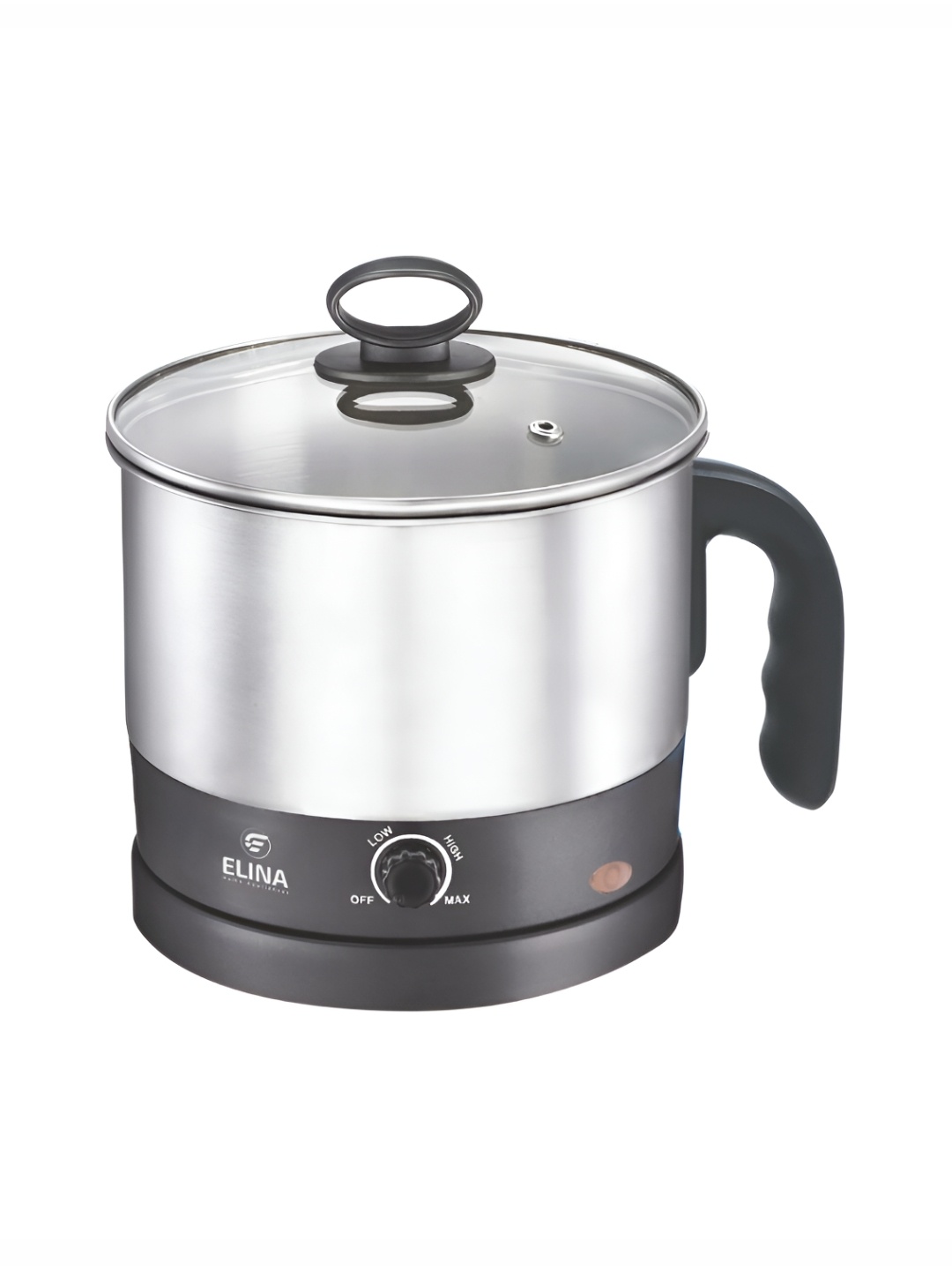 

ELINA HOME APPLIANCES Black Stainless Steel Electric Kettle 1.5L, Silver